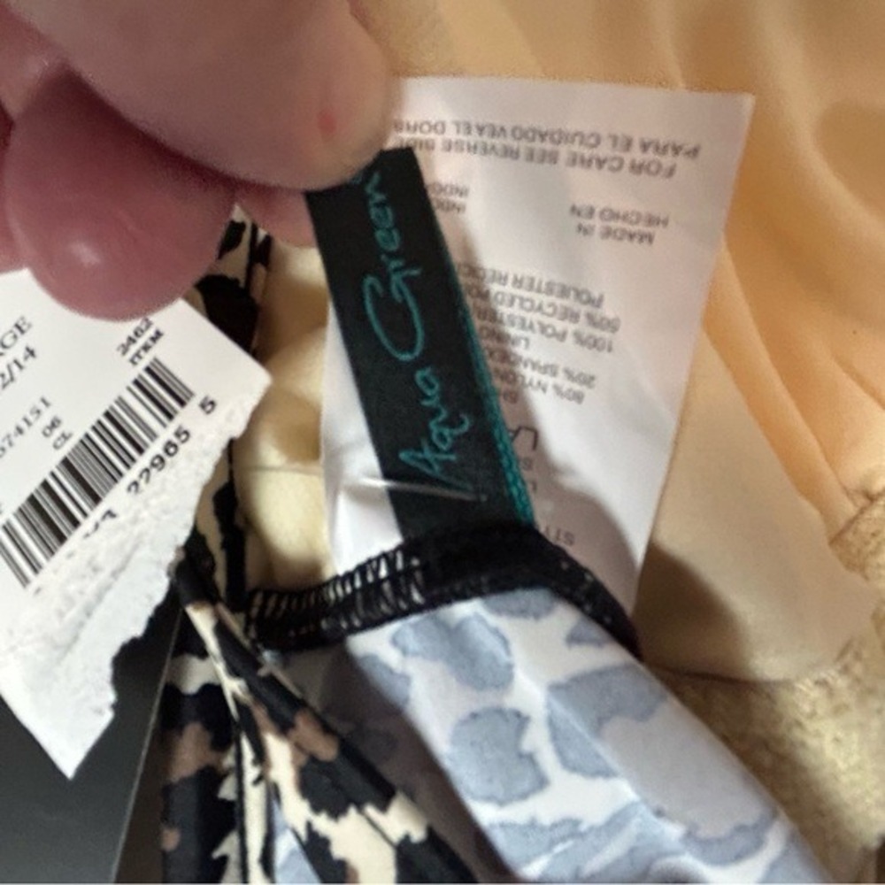 Aqua Green Animal Print Mob Wife 1PC Swimsuit Large 12/14 NWT - Picture 8 of 14